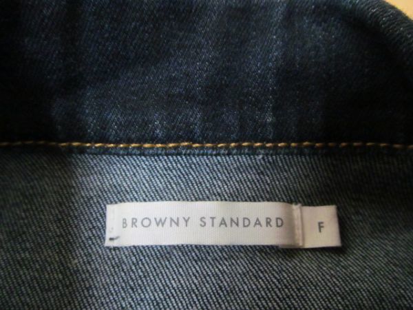 (39174)BROWNY STANDARD　ブラウニースタンダード　デニム　ジャケット　Gジャン　ネイビー系　F　USED_特に目立った汚れはありません。