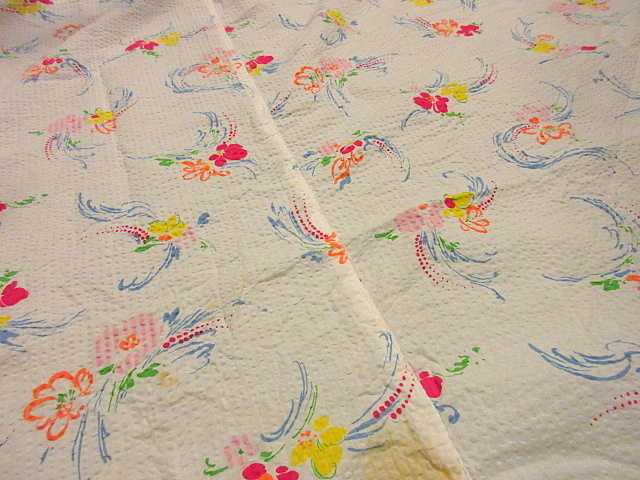  Vintage ~70\'s* цветочный принт sia футбол ткань size 195cm×120cm*201204f9-fbr ручная работа смешанные товары ткань ремонт лоскут цветок 