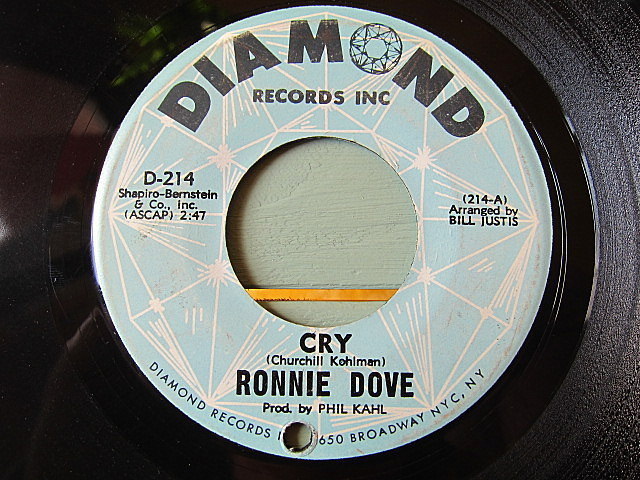 RONNIE DOVE●CRY/AUTUMN RHAPSODY DIAMOND D-214●201209t1-rcd-7-rkレコード7インチ米盤US盤66年45 60's_画像1