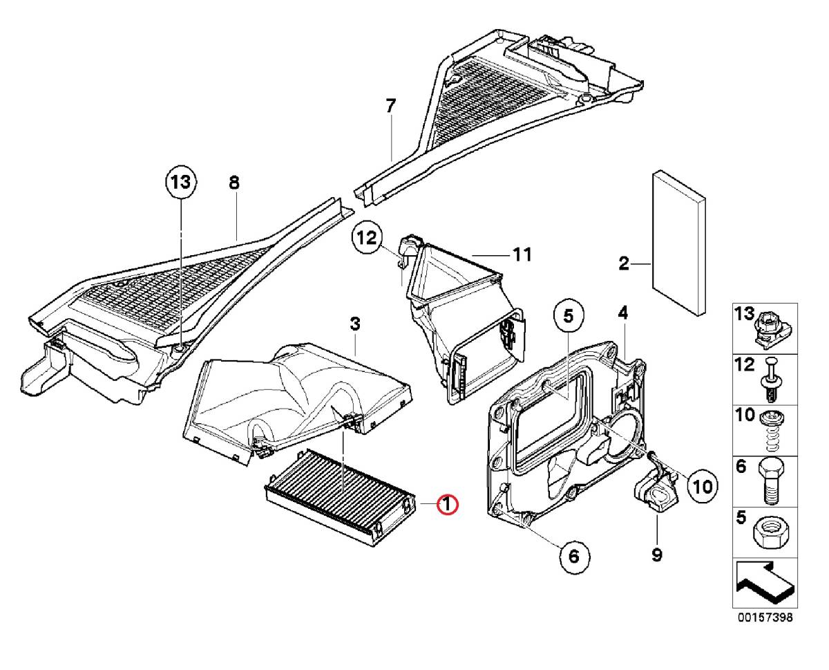 BMW E70 E71 F16 F15 X5 X6 Hengst製 AC/エアコンフィルター 2枚組 チャコールタイプ 64119248294 64316945585 4.8i 30dX 35iX 40iX 50iX_画像5