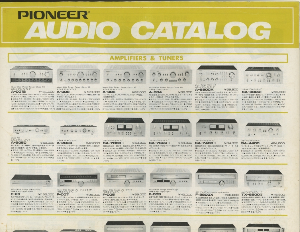 Pioneer 78年10月総合カタログ パイオニア 管4016_画像1