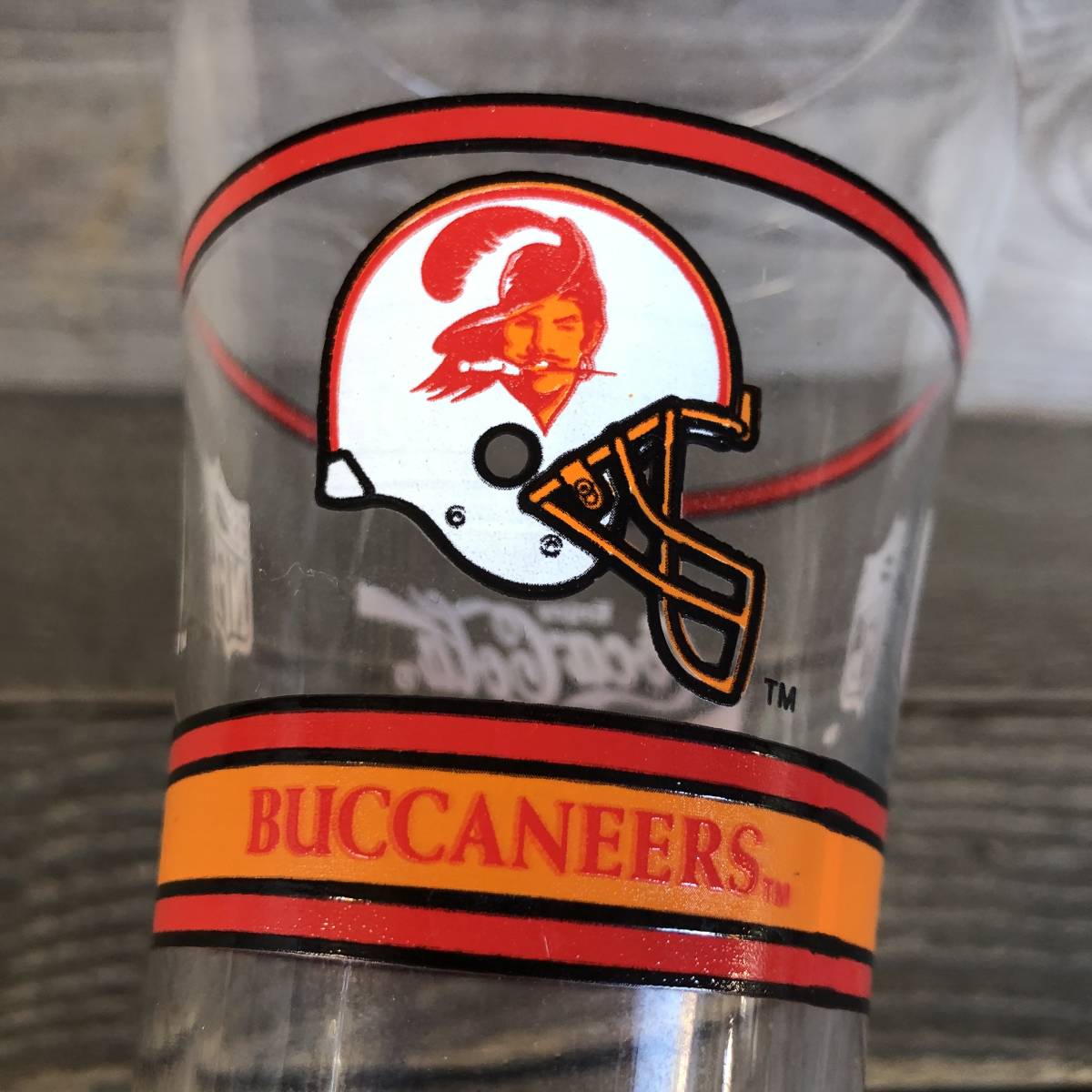 即決 【 NFL BUCCANEERS ビンテージ グラス 1点 】アメリカンフットボール バッカニアーズ コカコーラ ノベルティ スポーツバー アメフト_画像7