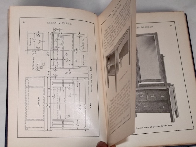 1912年 アンティーク 洋書 ミッション家具 自作法 アメリカ ビンテージ 家具 木工 テーブル 椅子 棚 机 DIY 設計図 図面 戦前 ディスプレイ_画像4