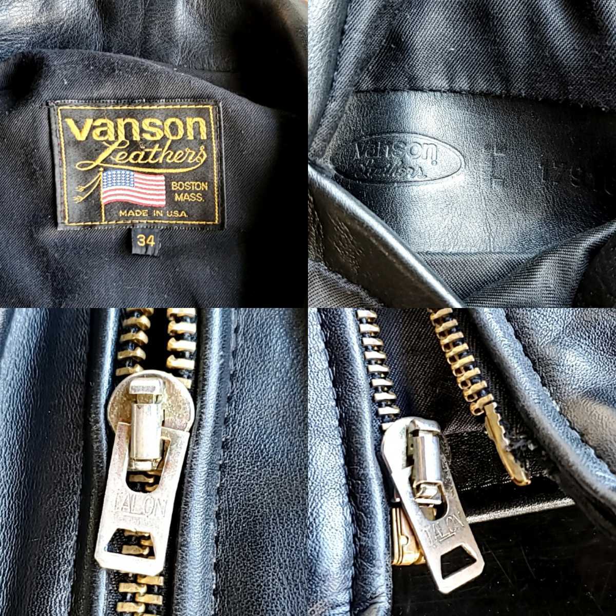 USA製 バンソン VANSON シングル ライダース size 黒 ブラック