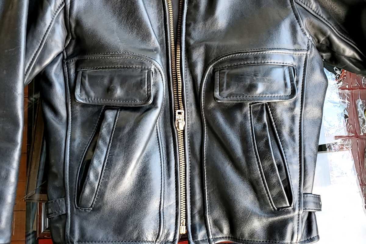 758 USA製 バンソン VANSON シングル ライダース size34 黒 ブラック