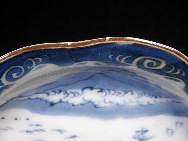 [ gold . raw materials ] 494-D909 old Imari blue and white ceramics ... Fuji . Matsubara. map 4 size half 