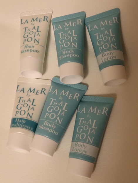  new goods *LA MER by THALGO JAPON TJ * body shampoo 2 ps, hair shampoo, hair conditioner, body lotion 2 ps, each 30ml, total 6ps.