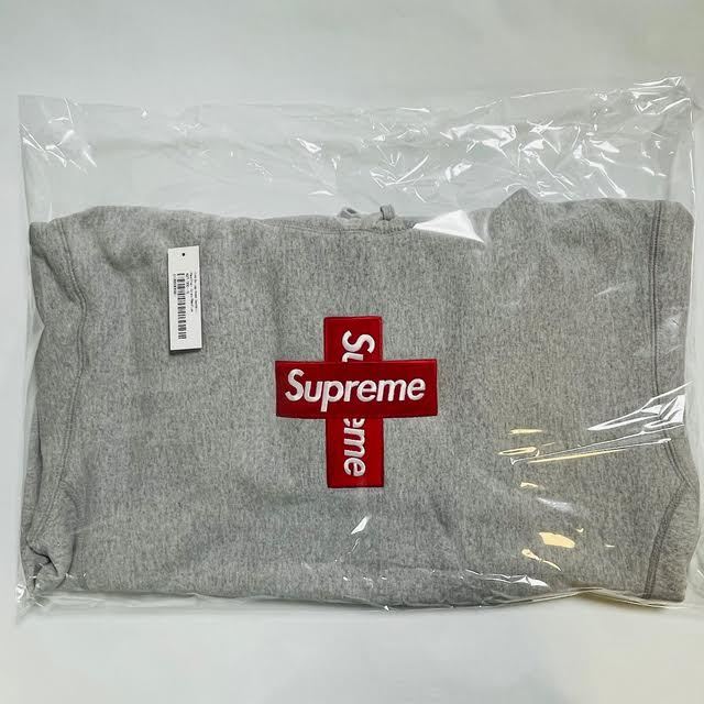 Supreme 20FW Cross Box Logo Hooded Sweatshirt Heather Grey M シュプリーム クロス ボックスロゴ フーディ ヘザーグレー 灰_画像2