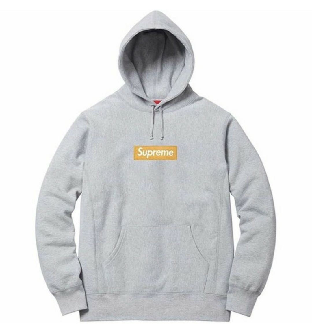 納品書付き Supreme ボックスロゴ パーカー Box Logo グレー-