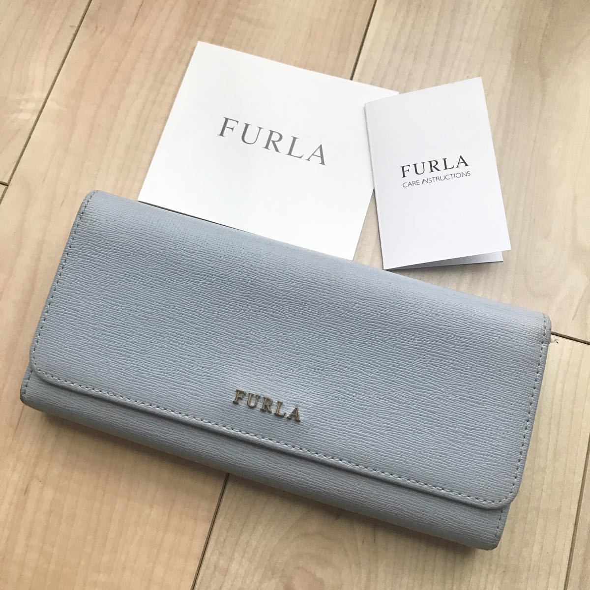 FURLA(フルラ) 長財布 ブルーグレー レザー