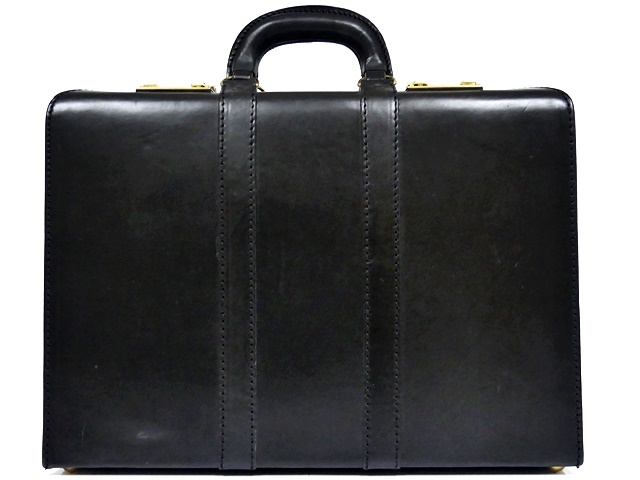  prompt decision *JAS* new goods all leather trunk records out of production Japan Air System men's black original leather travel bag real leather Pilot case business trip tag attaching 