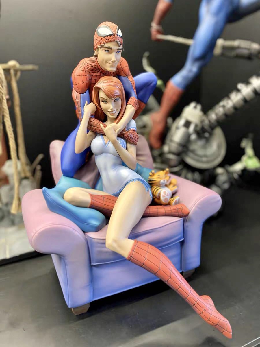 スパイダーマンとメリー フィギュア スタチュー値下げ交渉可能 塗装 ...