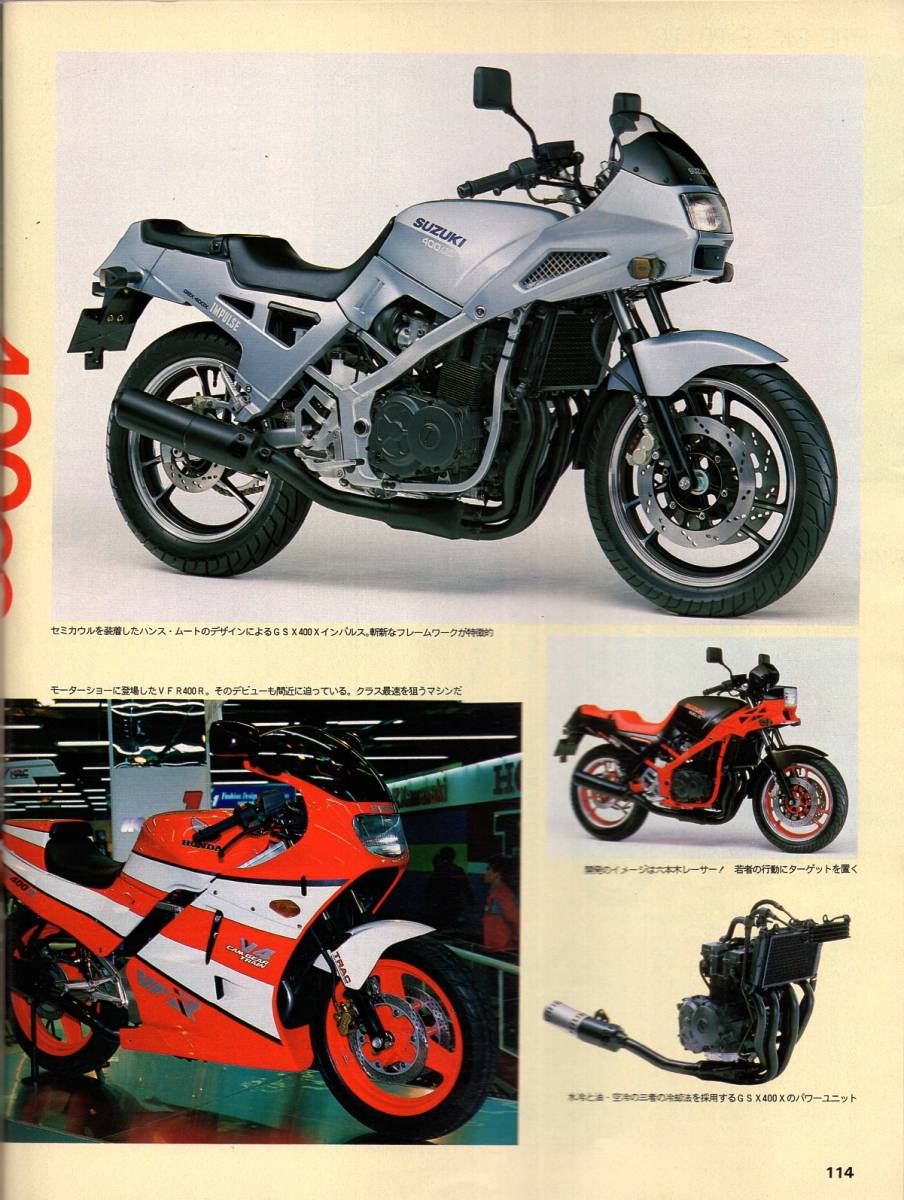 雑誌Sports Graphic Number 144(1986.4/5号)◆THE BIKE EXPO '86/名車は語る/「VT」とは？/カスタム・ビルダー/GSX400Ｘ/FZX750/VFR750F◆_画像10