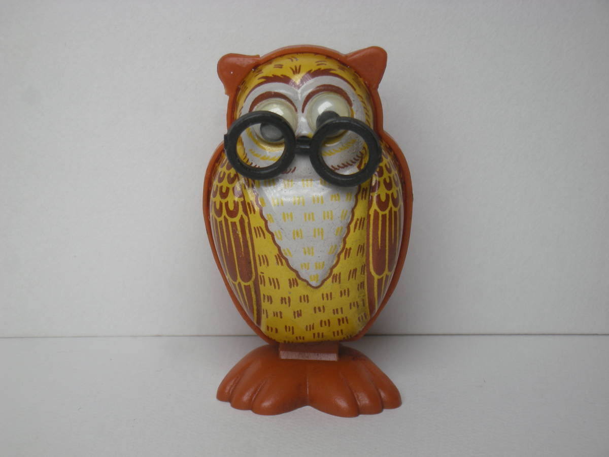 森の物知り博士「フクロウ(Owl)」 カタカタ ゼンマイ人形 MADE IN JAPAN_画像2