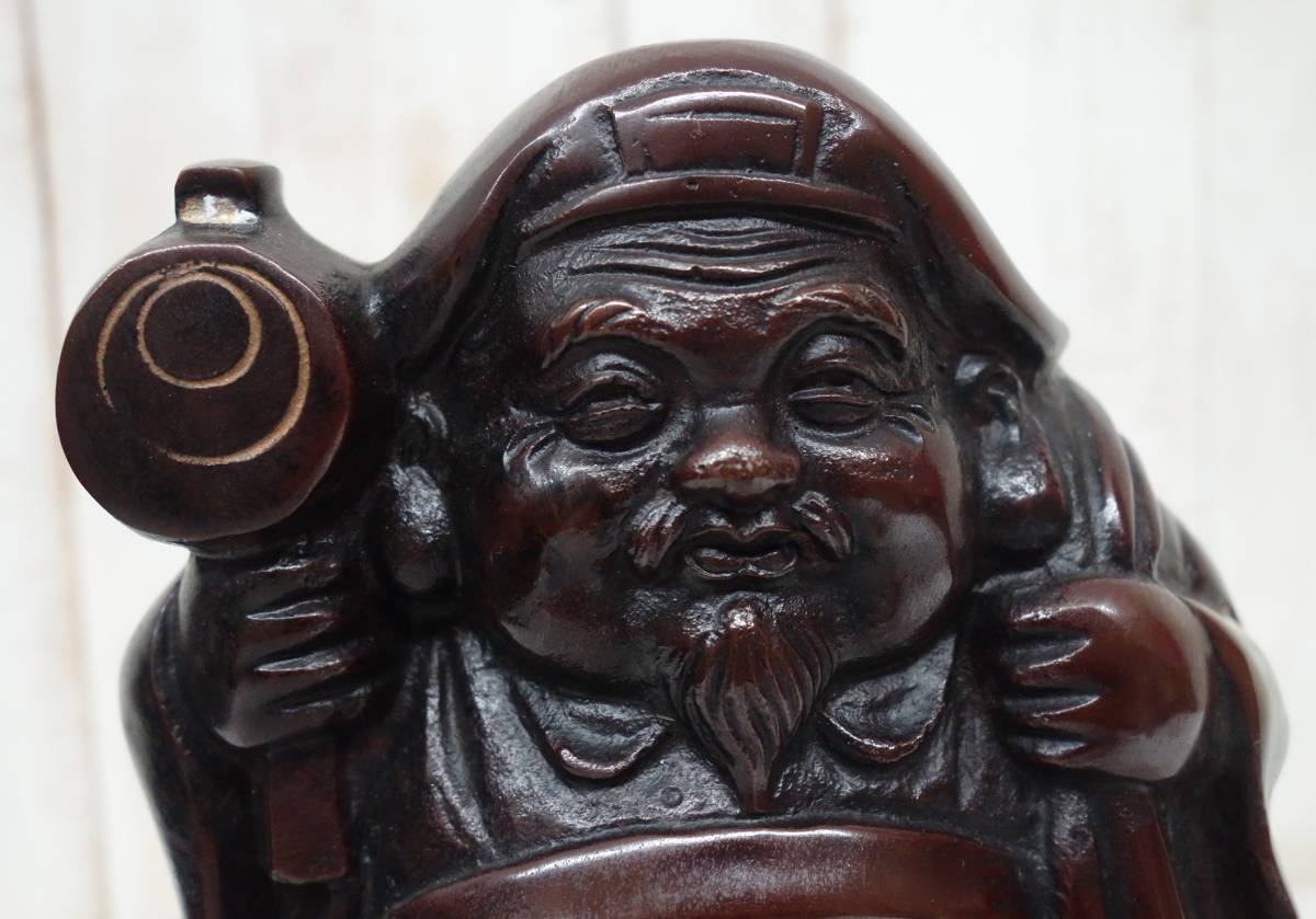 時代 伝統工芸 工芸美術*二俵大黒 大黒様 大黒天 大型置物 時代 伝統工芸 工芸美術*二俵大黒 大黒様 大黒天 大型置物