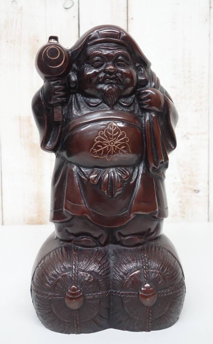 時代 伝統工芸 工芸美術*二俵大黒 大黒様 大黒天 大型置物 時代 伝統工芸 工芸美術*二俵大黒 大黒様 大黒天 大型置物
