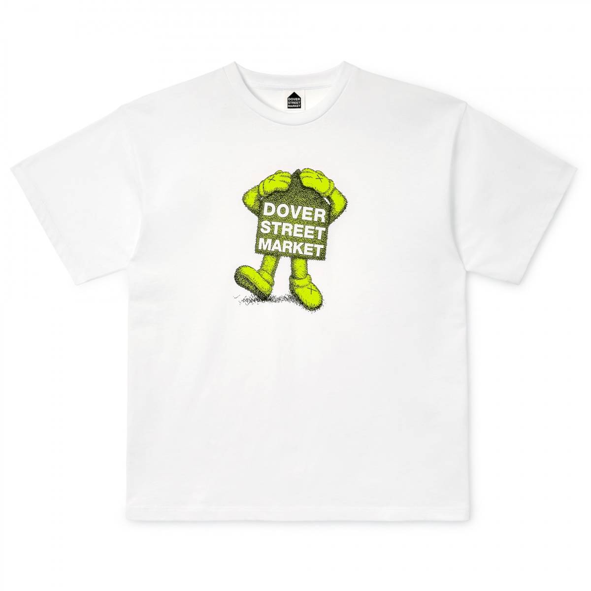 衝撃特価 Kaws Rebellion Fluro (カウズ) Yellow T-Shirt Market Street Dover x イラスト、キャラクター