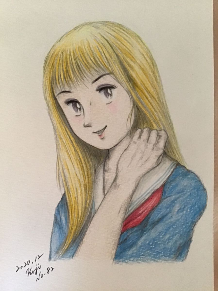 手書きイラスト 女の子 ☆セーラー服の少女 NO .82 ☆鉛筆 手書きイラスト 女の子 ☆セーラー服の少女 NO .82 ☆鉛筆