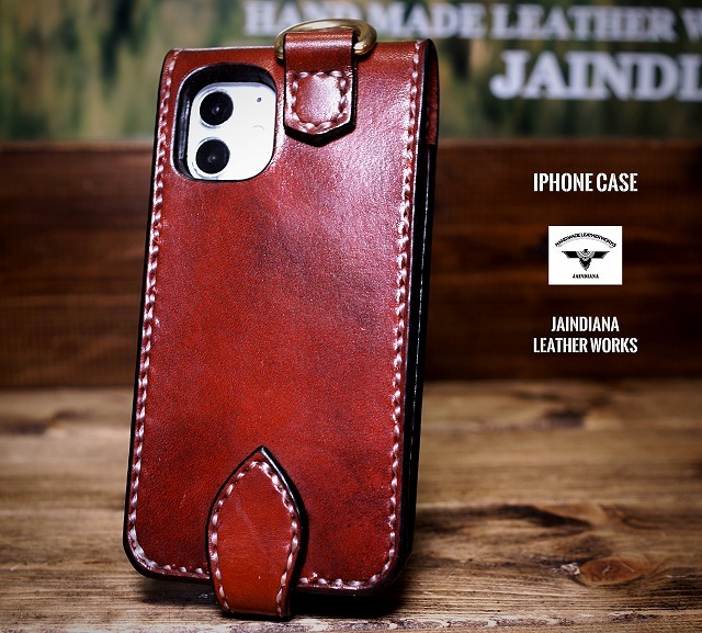 ハンドメイド/サドルレザー iPhone 12miniケース ビンンテージ ハンドメイド/サドルレザー iPhone 12miniケース ビンンテージ