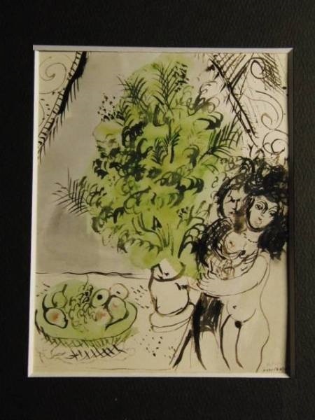 MARC CHAGALL、LOVERS AND BOUQUET、海外版超希少レゾネ、新品額装付、送料込み、y321_画像3