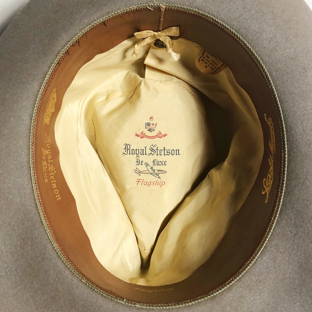 超レア! 40年代 STETSON 57.5CM FLAGSHIP フラッグシップ ステットソン USA アメリカンエアーラインズ VINTAGE ヴィンテージ HAT ハット 着_画像5
