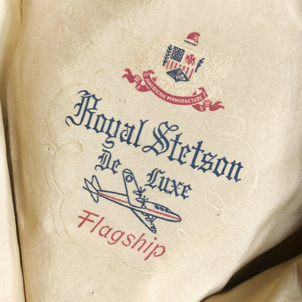 超レア! 40年代 STETSON 57.5CM FLAGSHIP フラッグシップ ステットソン USA アメリカンエアーラインズ VINTAGE ヴィンテージ HAT ハット 着_画像6