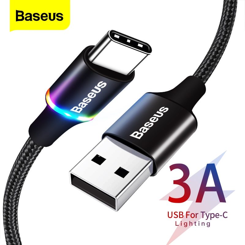 BASEUS USBタイプCケーブルS20 S10プラスXIAOMI高速充電ワイヤーコードUSB-C充電器携帯電話USBCタイプCケーブル3メートル_画像1