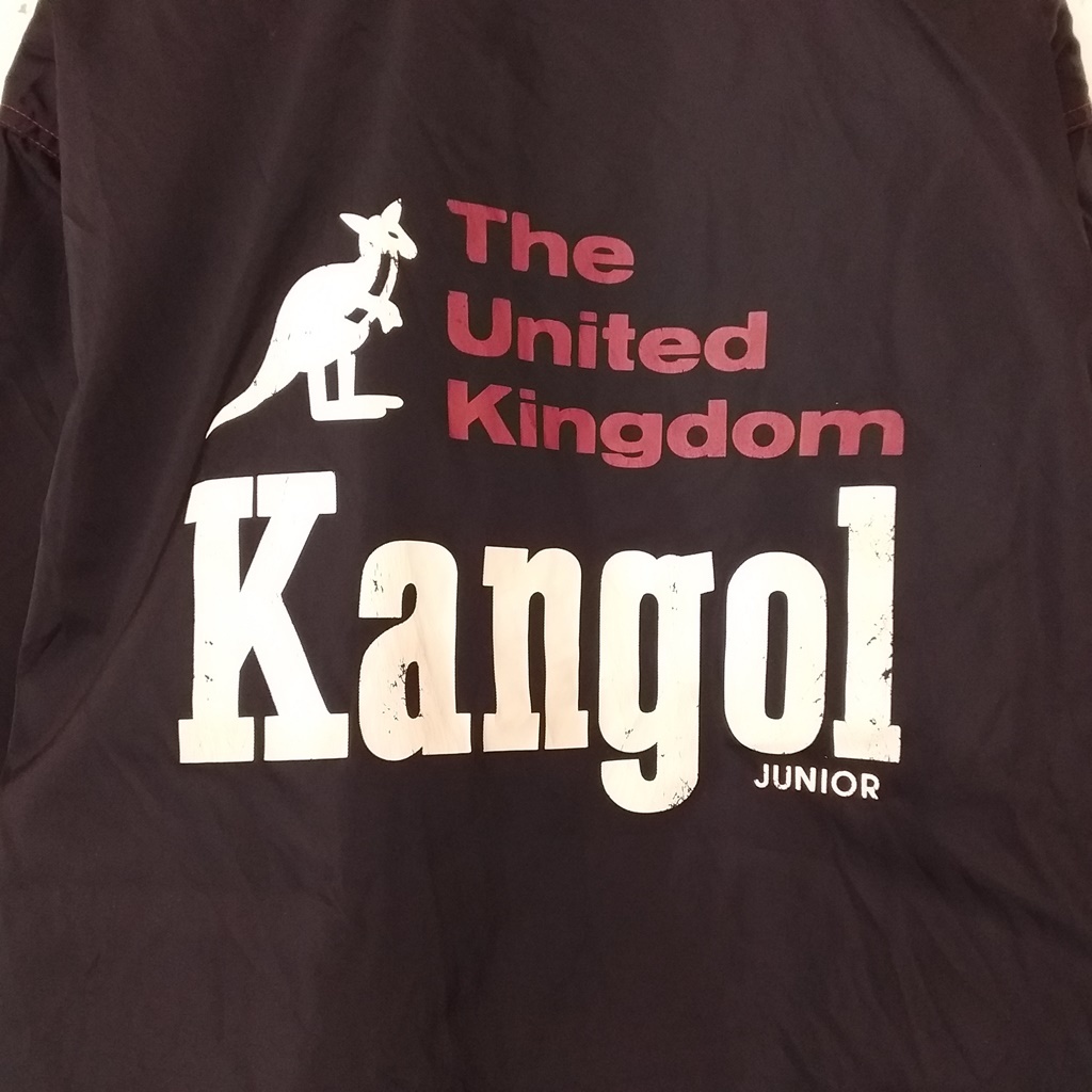 [ популярный ]KANGOL/ Kangol нейлон жакет коуч жакет двусторонний Logo черный размер 160 Kids /9029