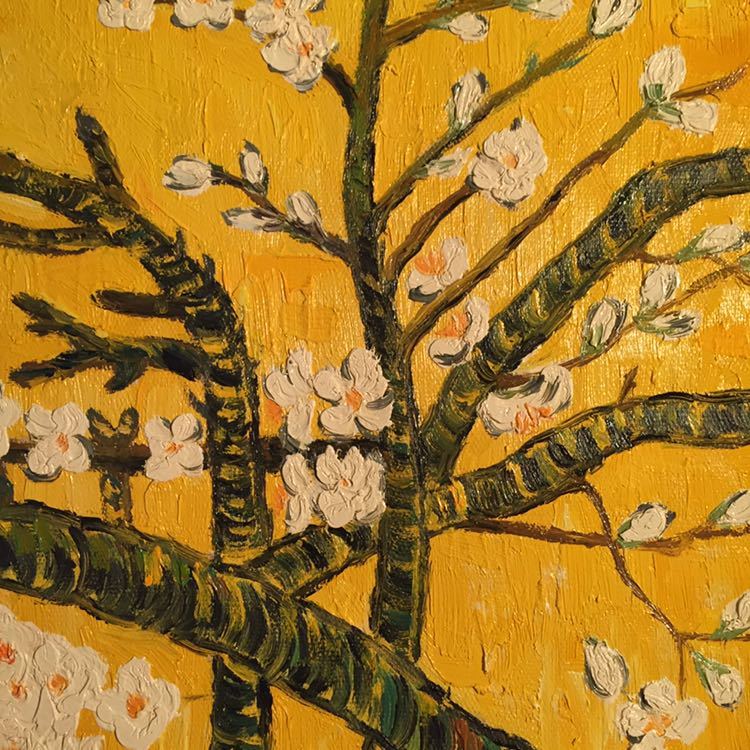 手書き油絵 ゴッホ 花咲くアーモンドの枝 絵画 インテリア 油彩画