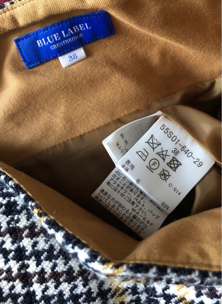 PayPayフリマ｜ブルーレーベル・クレストブリッジ 千鳥格子 スカート
