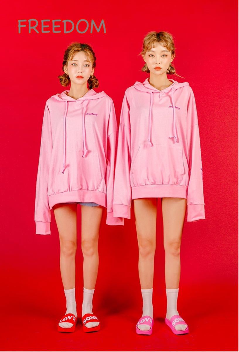 Paypayフリマ Chuu パーカー ピンク Strawberry Milk 韓国ファッション Paypayフリマ Chuu パーカー ピンク Strawberry Milk 韓国ファッション