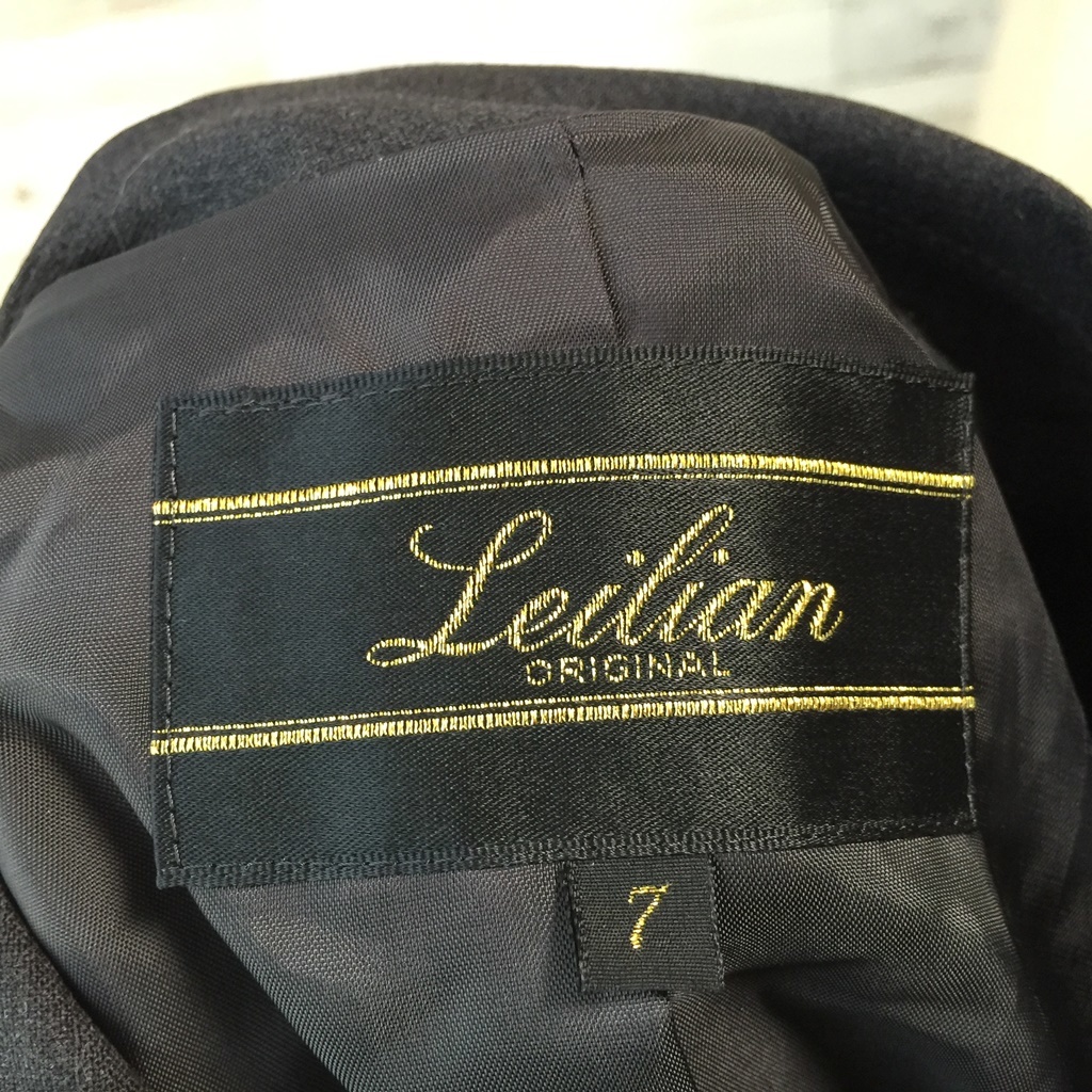 【人気】Leilian/レリアン ジップアップジャケット パンツ セットアップ ブラック サイズ7 レディース/9324.9325_画像6