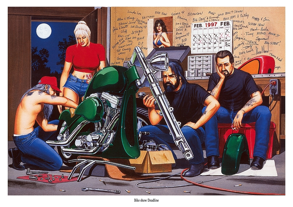 ポスター★David Mann 234『Bike show Deadline』★ハーレーダビッドソン/イージーライダー/EVO/ヘルズエンジェルズ_420×297mm（A3)