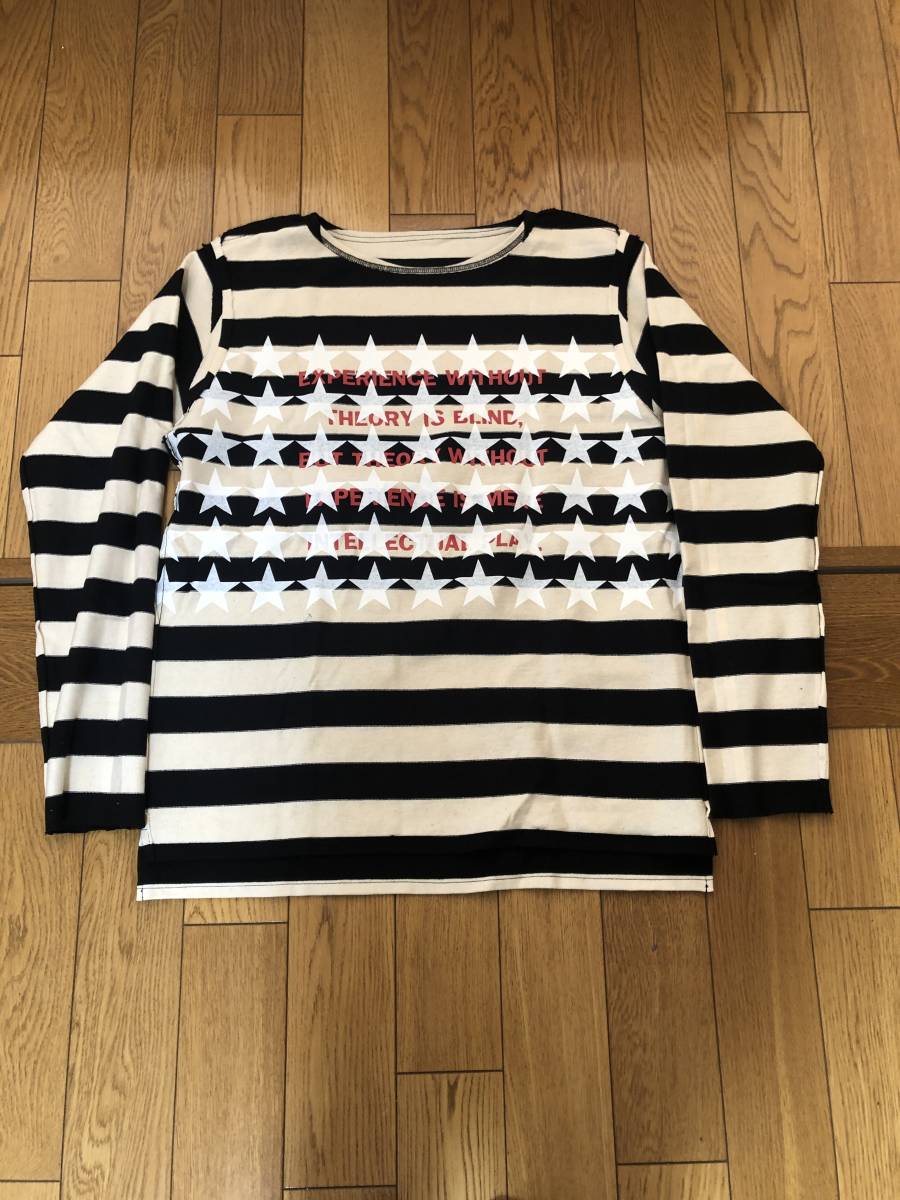 uniform experiment ユニフォームエクスペリメントSTAR LONG SLEEVE BORDER BOAT NECK ロンT 色白黒(ボーダー) サイズ2藤原ヒロシ 清永博文_画像4