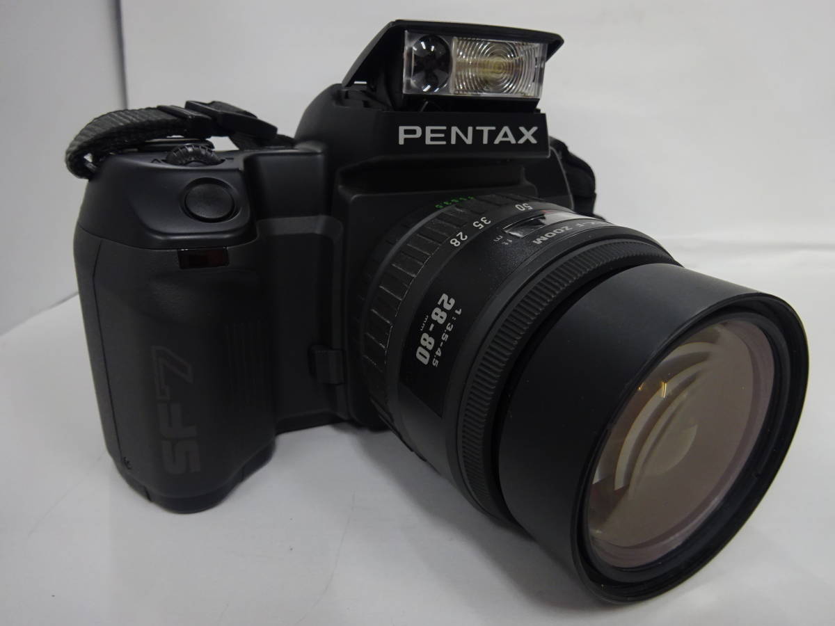 (く-L-754)PENTAX ペンタックス SF7 Quartz Date 一眼レフ フィルム カメラ 動作未確認 レンズ：PENTAX-F ZOOM 1:3.5-4.5 28-80mm 中古_画像1