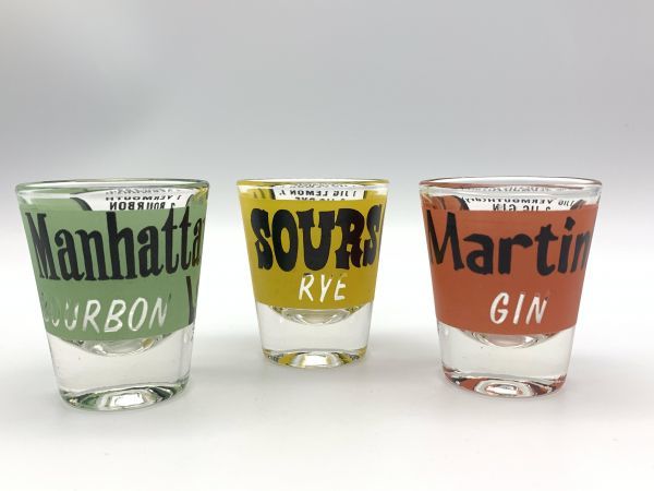 Gin Rye Bourbon K1023c おしゃれグラス ショットグラス 定形外可 美品 ３カラー ３セット アウトレット 送料無料 Bourbon