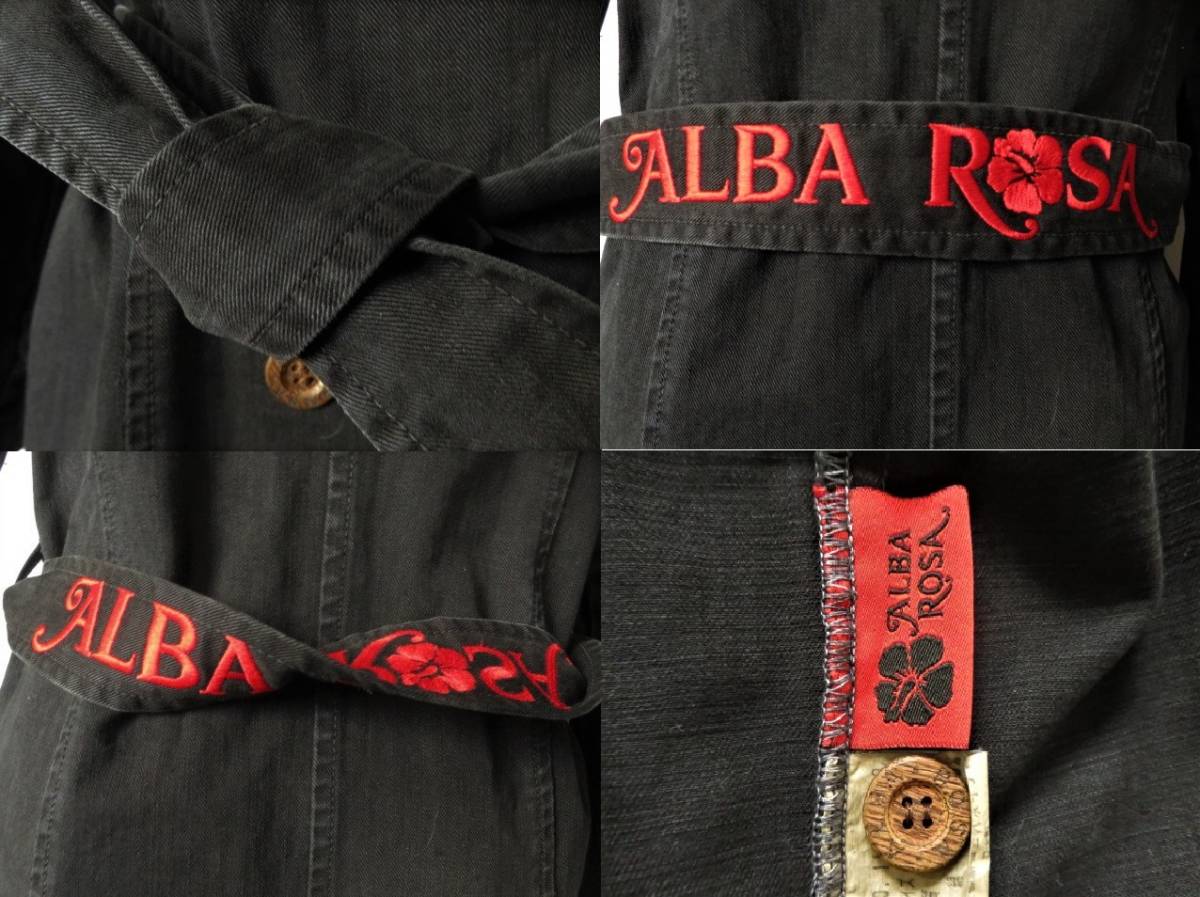 ■上質美品【ALBA ROSA】アルバローザコットンコート フリーサイズ ブラックコート c618_画像5