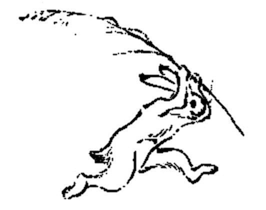イエロー　笹追い　ウサギ　鳥獣戯画　ドライ　Ｔシャツ　兎　グッズ 黄色_画像2