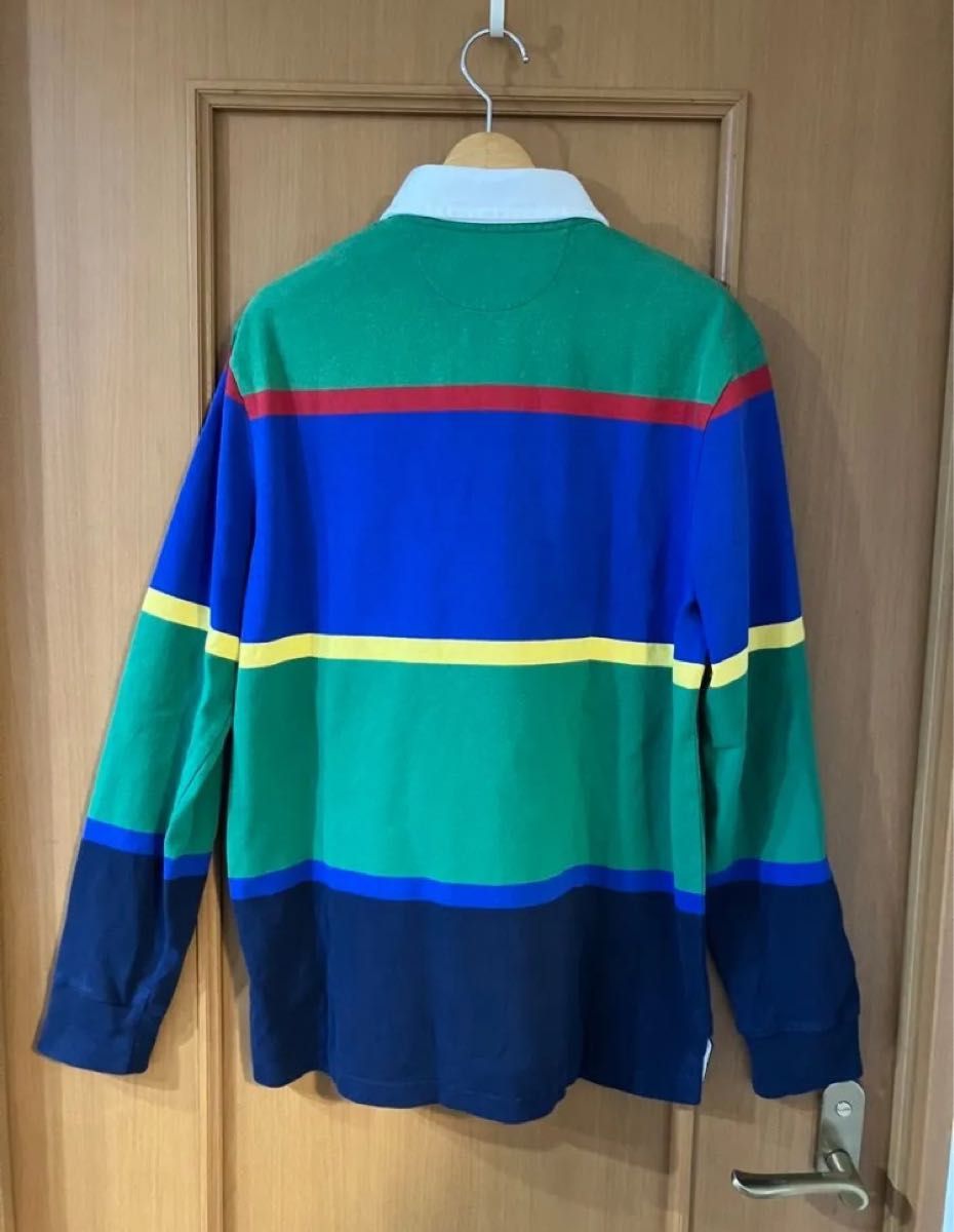 POLO SPORT 青緑ストライプ 長袖ポロシャツ POLO SPORT 青緑ストライプ 長袖ポロシャツ