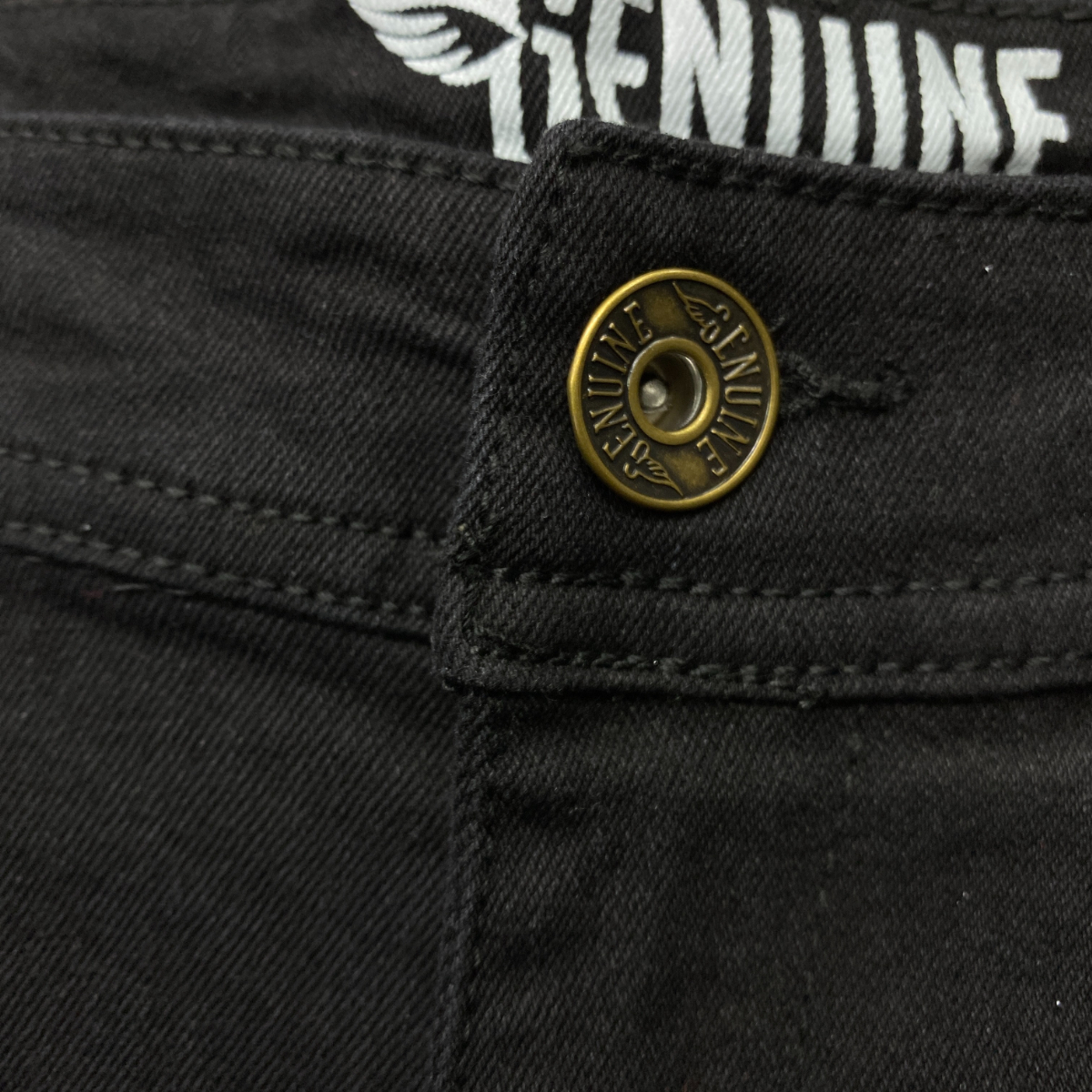 USA規格 【w38】 GENUINE AUTHENTIC ストレッチ スキニーフィット Skinny バイカーデニム ブラック 黒 ジーンズ 伸縮性あり USA正規品 1855_画像4