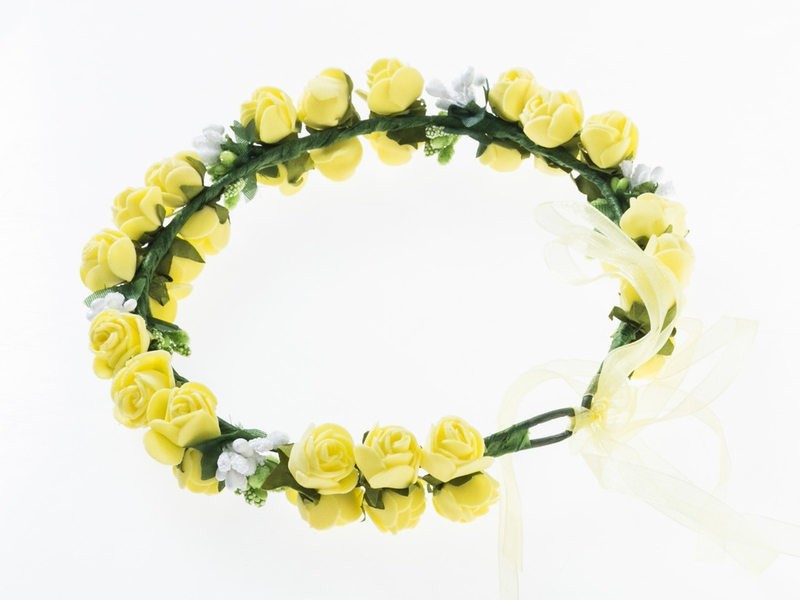 オープニングセール 花嫁 花冠 花かんむり フラワー 造花アクセサリー 二重 ウェディング イベントなど イエロー オープニングセール 花嫁 花冠 花かんむり フラワー 造花アクセサリー 二重 ウェディング イベントなど イエロー