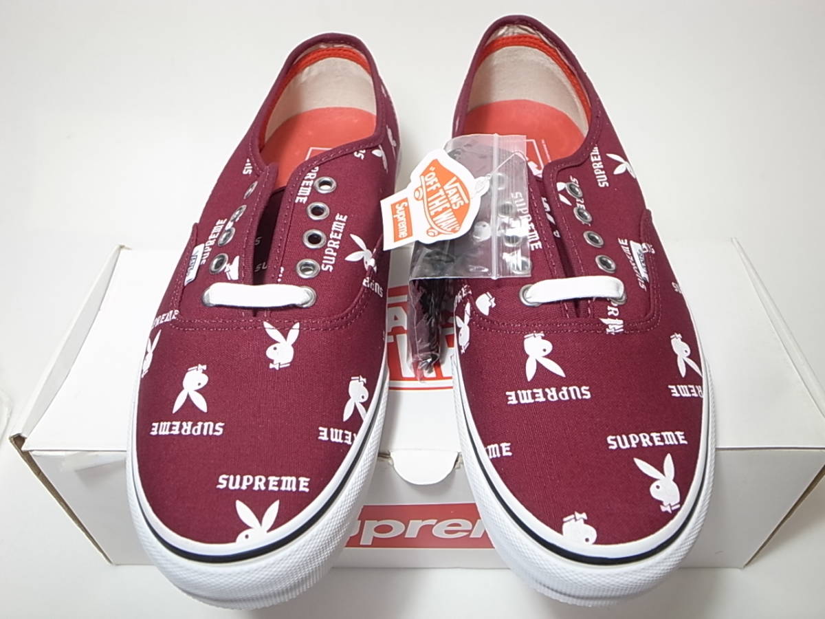 シュプリーム別注プレイボーイAuthentic Pro新品28cmバーガンディ-
