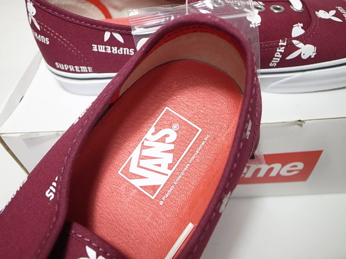 シュプリーム別注プレイボーイAuthentic Pro新品27cmバーガンディ