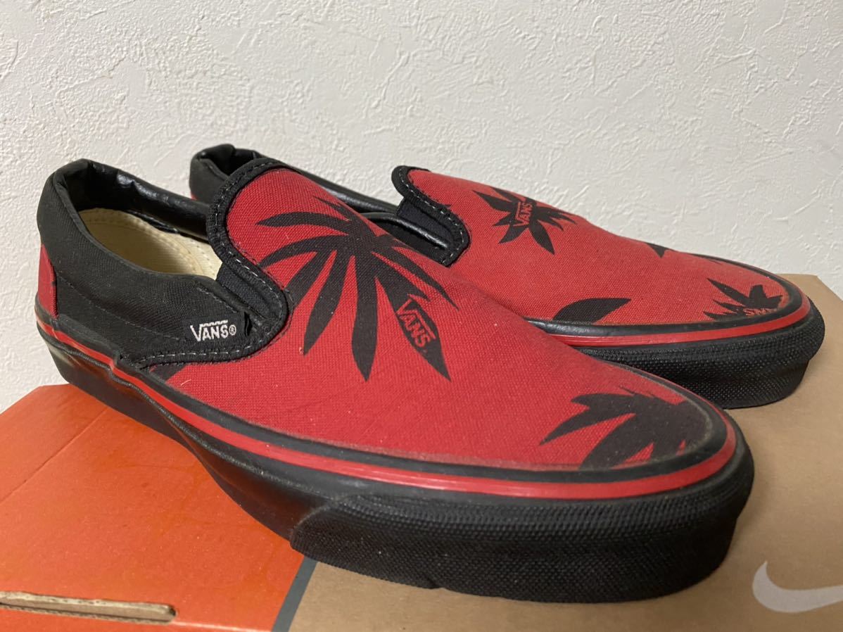 極美品 90s USA製 VANS スリッポン ガンジャ マリファナ柄 US7.5_画像1