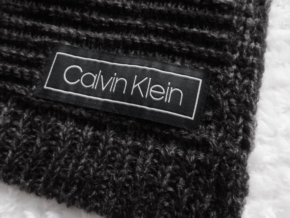  новый товар * Calvin Klein * ручной вязки способ вязаный muffler * черный серый .s Rav вязаный палантин *180 cm*CALVIN KLEIN*892