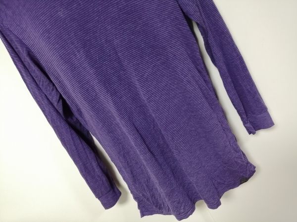kkyj4889 ■ ユニクロ ■ HEATTSCH ヒートテック Tシャツ インナー 長袖 ボーダー 紫 パープル M_画像3