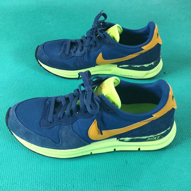 NIKE LUNAR INTERNATIONALIST US9 631731 400 USED ナイキ ルナ インターナショナリスト 27cm 青 黄 黄緑 ルナインターナショナリスト_画像3