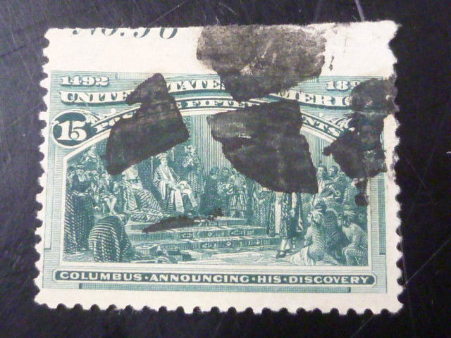 21EA S N11 America stamp 1893 year SC#238 cologne bs upper part . version attaching 15c used * keta have 