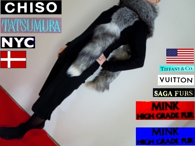 [ capital . clothes manufacture Sugimoto shop ]> special selection SAGAFOX=BEAUTIFULTAIL> long size 230cm stole >NYC Manhattan specification > man woman possibility 