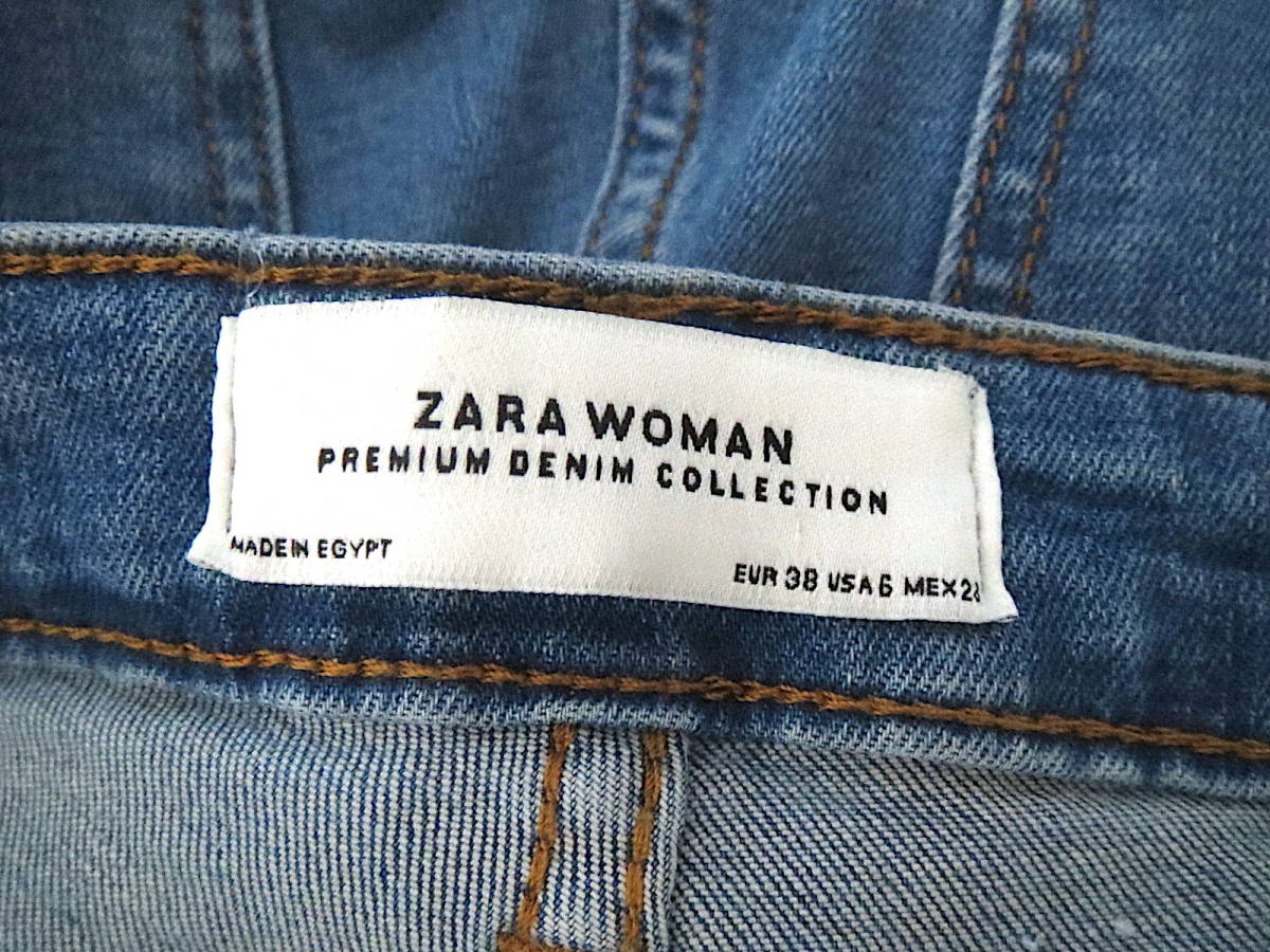 二点落札で送料無料！ ZARA WOMAN ザラ ウーマン デニム パンツ 38 スキニー レディース S ジーンズ ボトムス インディゴ ブルー_画像7